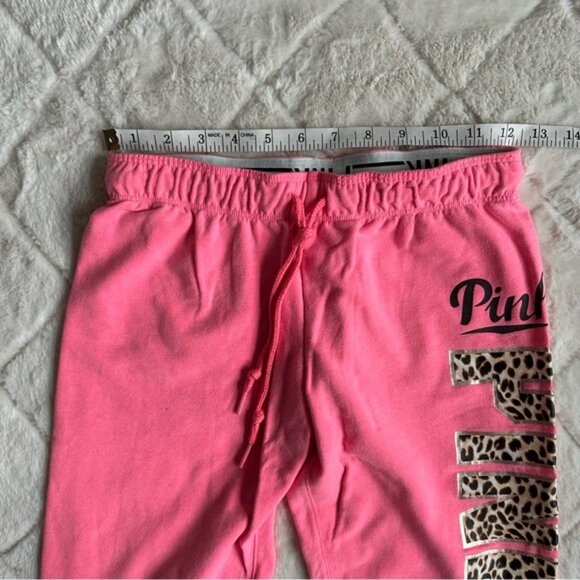 Victoria's Secret PINK | Hot Pink & Cheetah Print Joggers | Size Extra Small - Picture 9 of 12